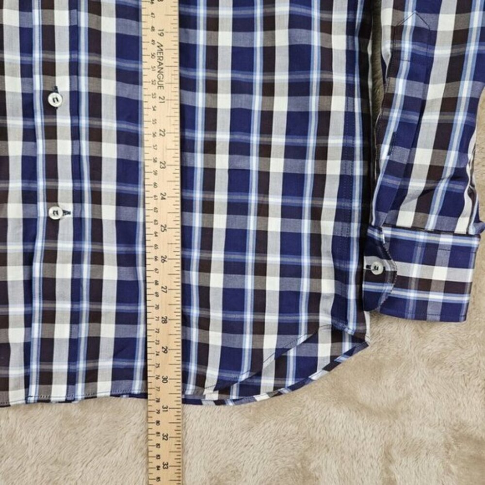 Paul and Shark Yachting Made In Italy Dress Shirt Mens Size 38 Long Sleeve Plaid - Picture 4 of 10